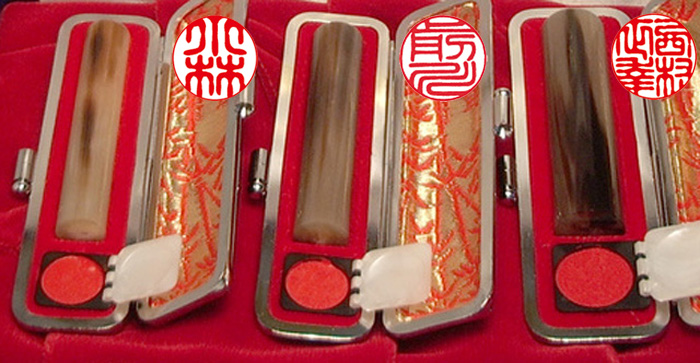 個人用 手彫り印鑑 3本セット オランダ水牛（中級） 実印18mm+銀行印15mm+認印12mm【送料・代引き手数料無料】