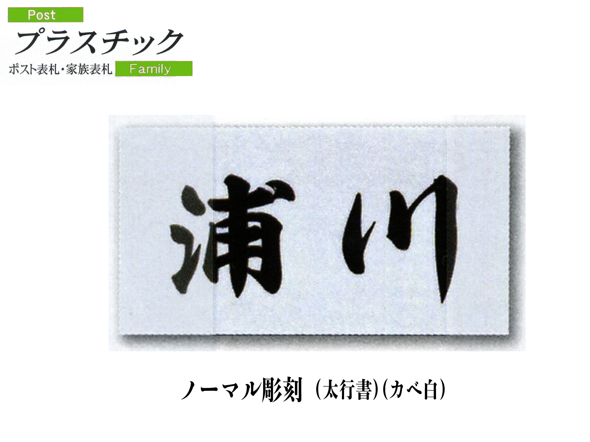 プラスチック表札　ノーマル彫刻 (P01)【送料・代引き手数料無料】